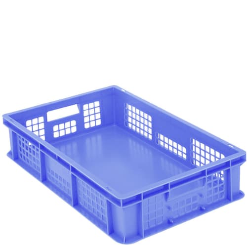 Euronorm-Stapelbehälter Classic Wände durchbrochen, blau, Inhalt 25 l