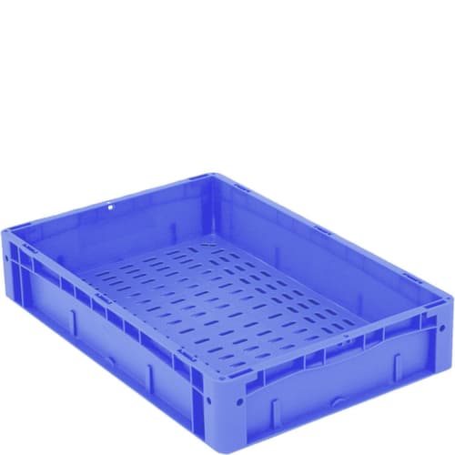 Euronorm-Stapelbehälter Ergonomic Boden durchbrochen, blau, Inhalt 21 l