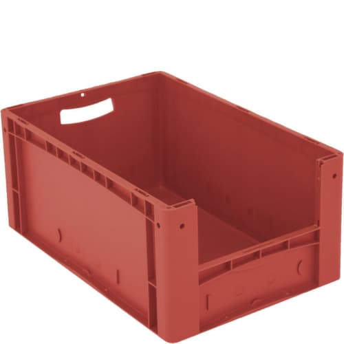 Euronorm-Sichtlagerbehälter mit Eingrifföffnung, rot, HxLxB 270x600x400 mm