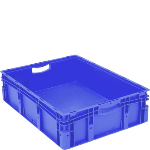 Euronorm-Stapelbehälter mit Doppelboden, blau, Inhalt 79 l