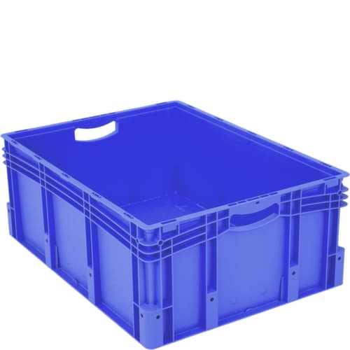 Euronorm-Stapelbehälter mit Doppelboden, blau, Inhalt 121 l