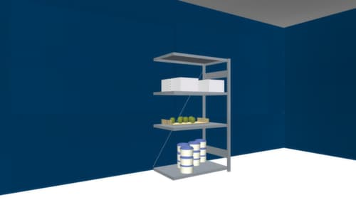 hofe Edelstahl-Steckregal, Höhe x Breite x Tiefe 1750 x 1010 x 635 mm, 4 Böden