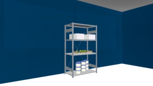 hofe Edelstahl-Steckregal, Höhe x Breite x Tiefe 1750 x 1060 x 535 mm, 4 Böden
