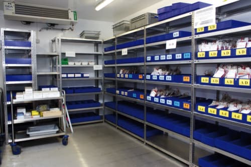 hofe Edelstahl-Regal, Höhe x Breite x Tiefe 2500 x 1000 x 500 mm, 6 Böden