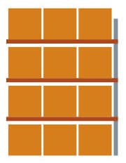 META Palettenregal MULTIPAL für 12 Paletten, 2785 mm breit, 4 Lagerebenen