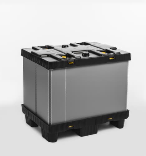 Walther Faltsysteme Paletten-Faltbox extra leicht, Auflast 500 kg, 6 Füße, Länge x Breite 800 x 600 mm