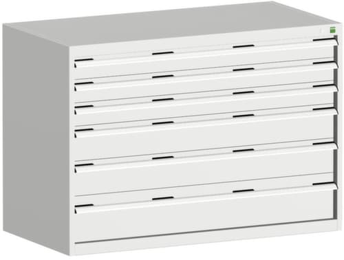 bott Schubladenschrank cubio Grundfläche 1300x750 mm, 6 Schublade(n), RAL7035 Lichtgrau/RAL7035 Lichtgrau