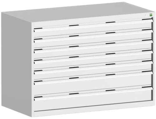 bott Schubladenschrank cubio Grundfläche 1300x750 mm, 7 Schublade(n), RAL7035 Lichtgrau/RAL7035 Lichtgrau
