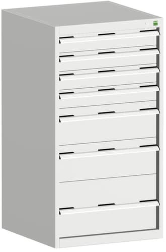 bott Schubladenschrank cubio mit Grundfläche 650x650 mm, 7 Schublade(n), RAL7035 Lichtgrau/RAL7035 Lichtgrau