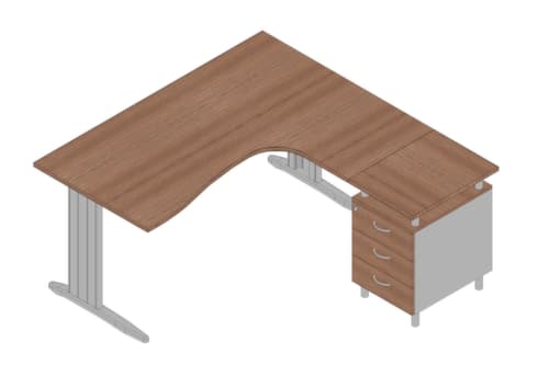 Quadrifoglio Büro-Set Practika mit 1 Schreibtisch, 1 Standcontainer