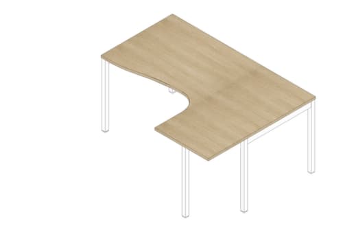 Quadrifoglio Winkel-Schreibtisch Practika, 4-Fußgestell, Breite 1600 mm, Eiche/weiß