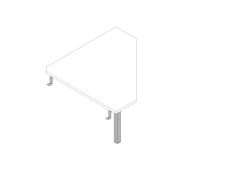 Quadrifoglio Eckiges Verkettungselement Practika für Kufengestell, Breite x Tiefe 840 x 840 mm, Platte weiß