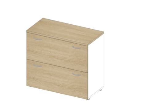 Quadrifoglio Hängeregistraturschrank Practika, 2 Auszüge, weiß/Eiche