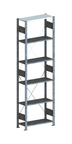 META System-Steckregal CLIP, Höhe x Breite x Tiefe 2500 x 806 x 336 mm, 6 Böden