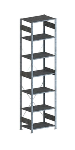 META System-Steckregal CLIP, Höhe x Breite x Tiefe 3000 x 806 x 536 mm, 7 Böden