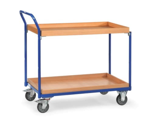 fetra Tischwagen mit Kästen 1000x600 mm, Traglast 300 kg, 2 Etagen