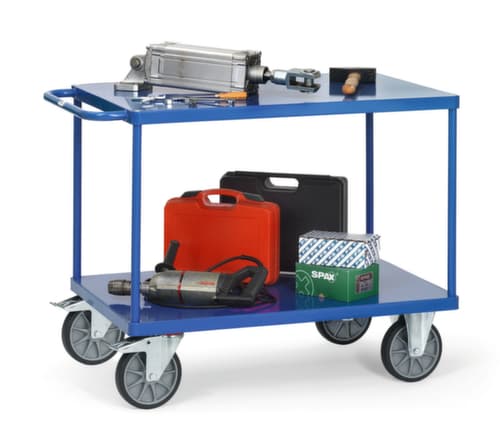 fetra Tischwagen mit Stahl-Etagen 1000x600 mm, Traglast 600 kg, 2 Etagen