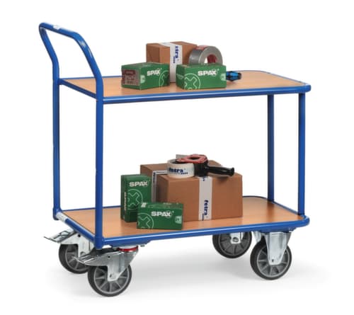 fetra Tischwagen 850x500 mm, Traglast 300 kg, 2 Etagen