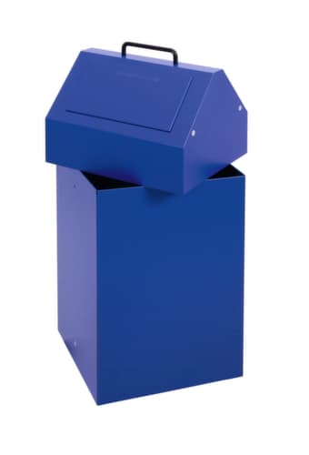 stumpf Feuerhemmender Wertstoffbehälter, 45 l, RAL5010 Enzianblau, Deckel RAL5010 Enzianblau