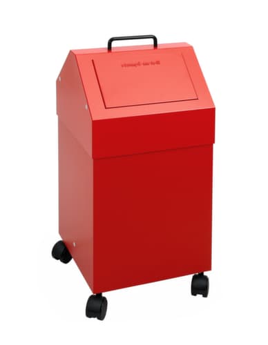 stumpf Feuerhemmender Wertstoffbehälter, 45 l, RAL3000 Feuerrot, Deckel RAL3000 Feuerrot