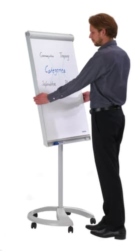 Franken Mobiles Flipchart PRO Deluxe Mobil mit 2 Papierhaltern, Höhe 1820 - 2000 mm