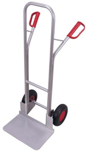 VARIOfit Alu-Kistenkarre mit extra großer Schaufel, Traglast 200 kg, Luft-Bereifung