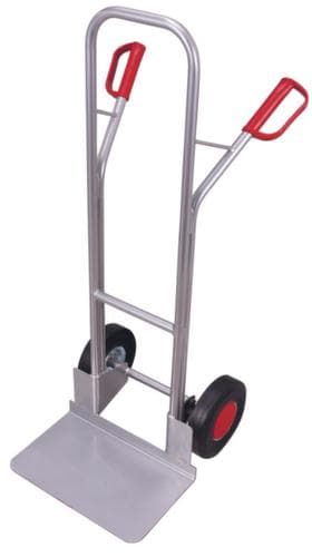 VARIOfit Alu-Kistenkarre mit extra großer Schaufel, Traglast 200 kg, Vollgummi-Bereifung