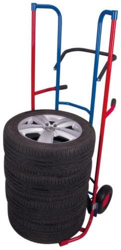 VARIOfit Hohe Reifenkarre, RAL5010 Enzianblau, Luft-Bereifung