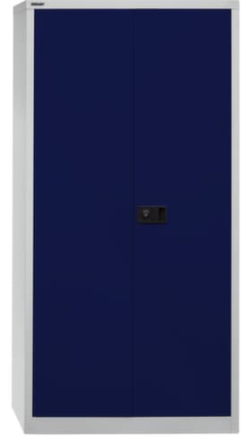 Bisley Aktenschrank, 4 Ordnerhöhen, lichtgrau/oxfordblau