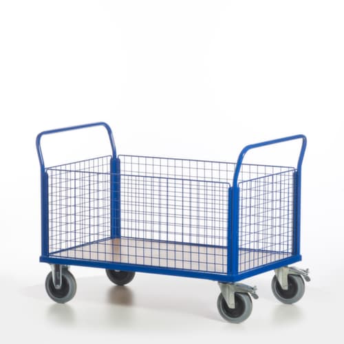 Rollcart Gitter-Vierwandwagen, Traglast 500 kg, Ladefläche 1200 x 770 mm