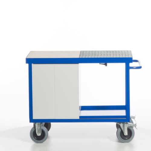 Rollcart Umwelt-Werkstattwagen mit öldichter Wanne und Gitterrost, Traglast 600 kg, Ladefläche 1150 x 700 mm