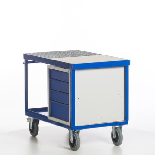 Rollcart Umwelt-Werkstattwagen mit öldichter Wanne und Gitterrost, Traglast 600 kg, Ladefläche 1150 x 700 mm