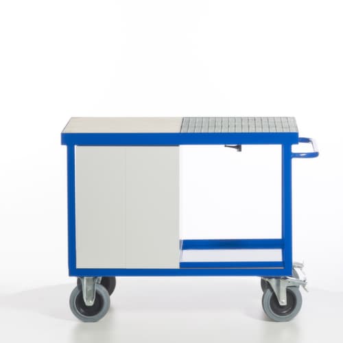 Rollcart Umwelt-Werkstattwagen mit öldichter Wanne und Gitterrost, Traglast 600 kg, Ladefläche 1150 x 700 mm