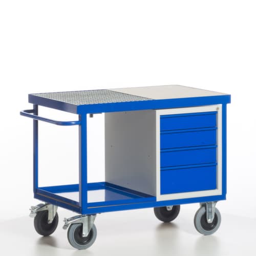 Rollcart Umwelt-Werkstattwagen mit öldichter Wanne und Gitterrost, Traglast 600 kg, Ladefläche 1150 x 700 mm