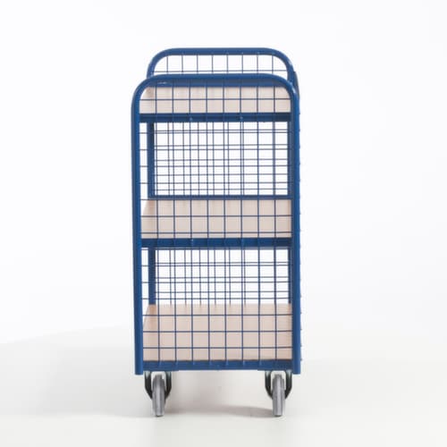 Rollcart Bürowagen mit 3 Gitterwänden, Traglast 150 kg, 3 Etagen