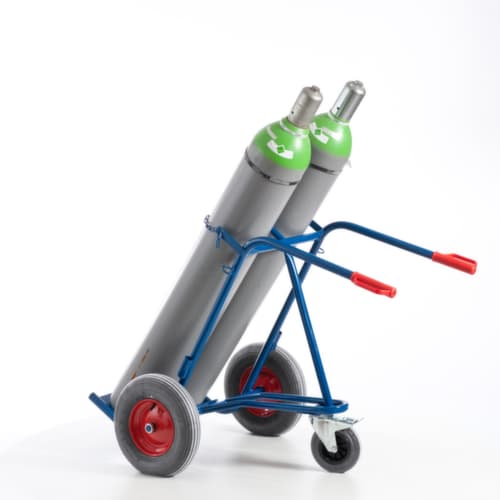 Rollcart Flaschenkarre mit Stützrad, für 2x40/50 l Flasche, Luft-Bereifung