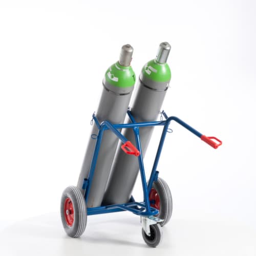 Rollcart Flaschenkarre mit Stützrad, für 2x40/50 l Flasche, Luft-Bereifung