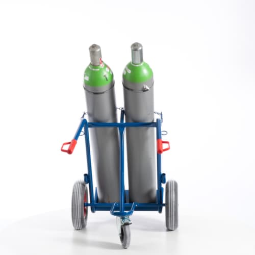 Rollcart Flaschenkarre mit Stützrad, für 2x40/50 l Flasche, Luft-Bereifung