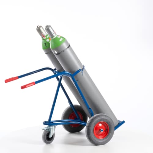 Rollcart Flaschenkarre mit Stützrad, für 2x40/50 l Flasche, Luft-Bereifung