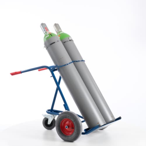Rollcart Flaschenkarre mit Stützrad, für 2x40/50 l Flasche, Luft-Bereifung
