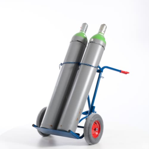 Rollcart Flaschenkarre mit Stützrad, für 2x40/50 l Flasche, Luft-Bereifung