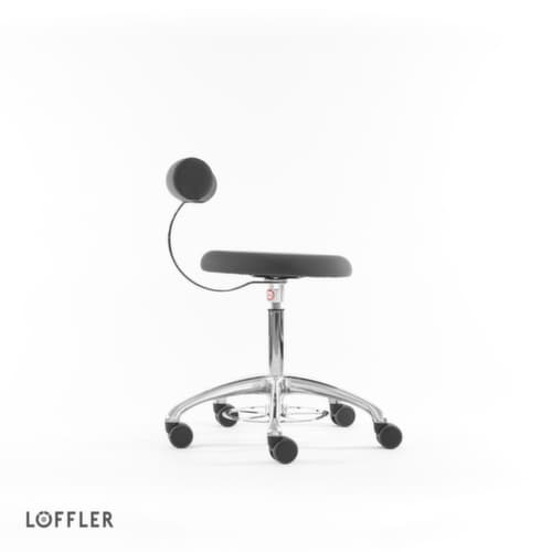 Löffler Hocker Aogo, Sitz grau, Rollen