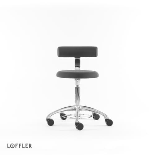 Löffler Hocker Aogo, Sitz grau, Rollen