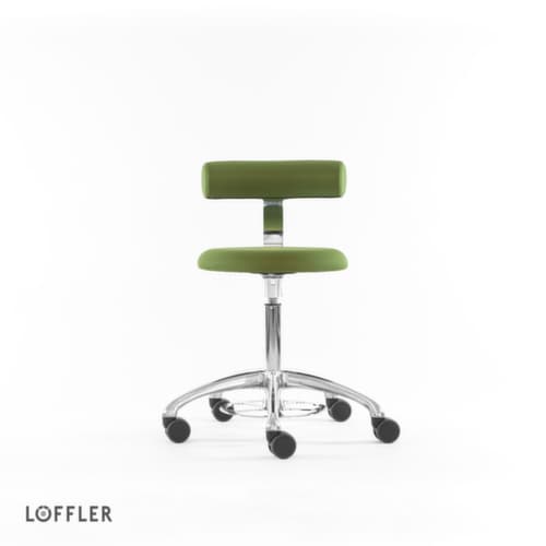 Löffler Hocker Aogo, Sitz grün, Rollen