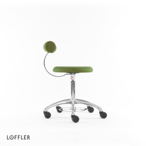 Löffler Hocker Aogo, Sitz grün, Rollen