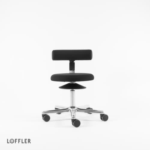 Löffler Hocker Aogo, Sitz schwarz, Rollen