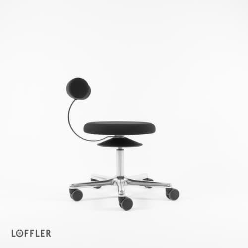 Löffler Hocker Aogo, Sitz schwarz, Rollen