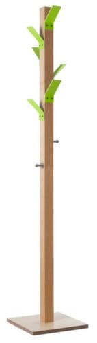 Paperflow Garderobenständer easyCloth aus Holz, mit 6/2 Haken, natur/grün