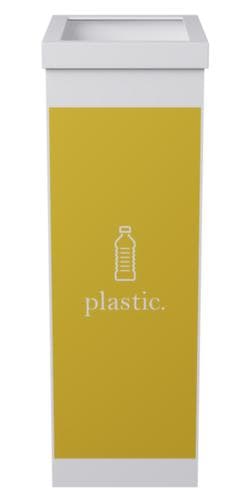Paperflow Wertstoffsammler aus Polystyrol, 60 l, gelb/weiß