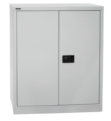 Bisley Aktenschrank Universal, 2 Ordnerhöhen, lichtgrau/oxfordblau